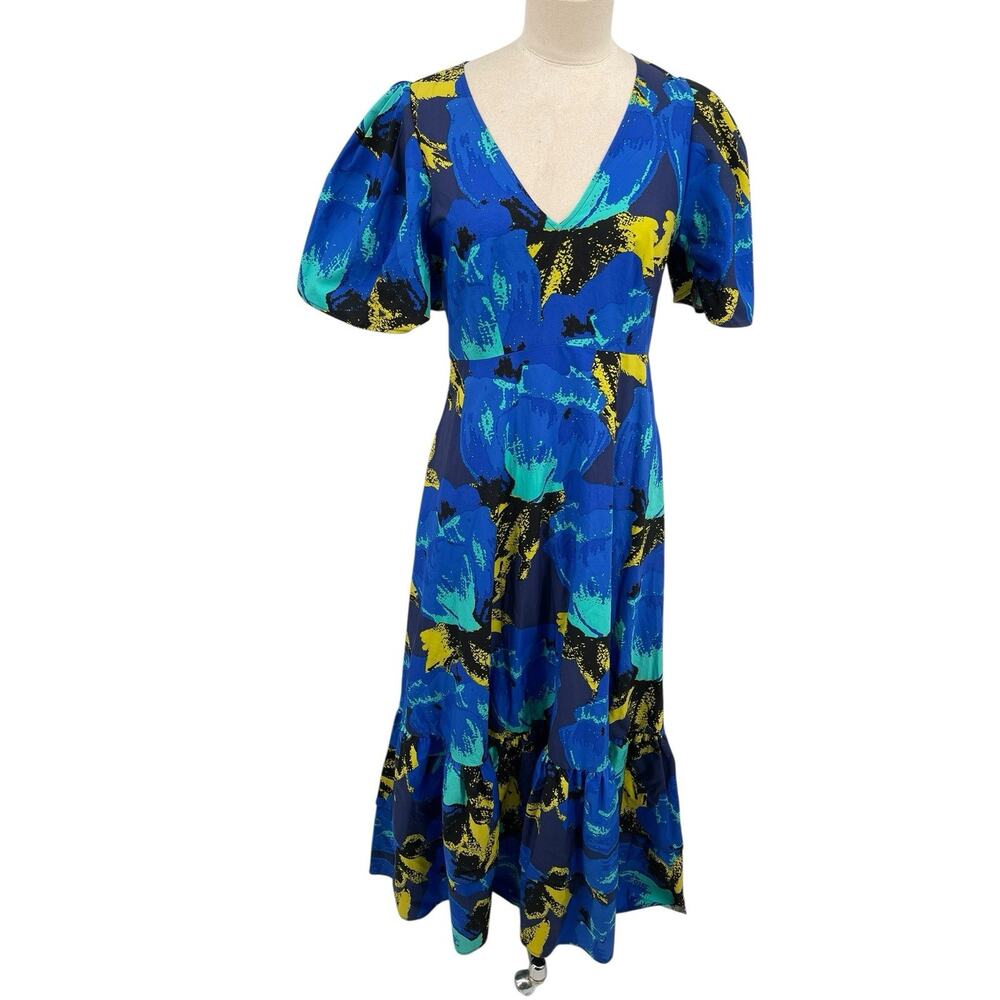 NWT Christopher John Rogers Target Floral Maxi Dress Blue Size 0
